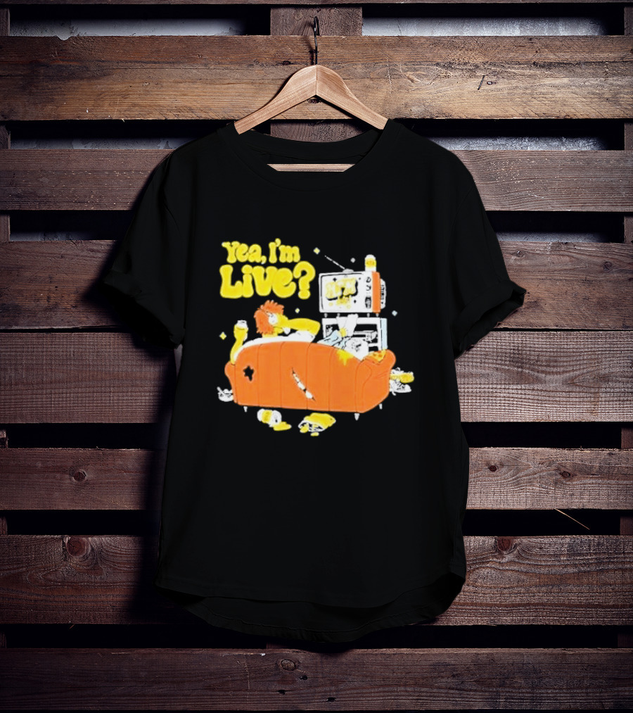 The Simpsons Yea I'm Live Funny Couch Potato Scene T-Shirt