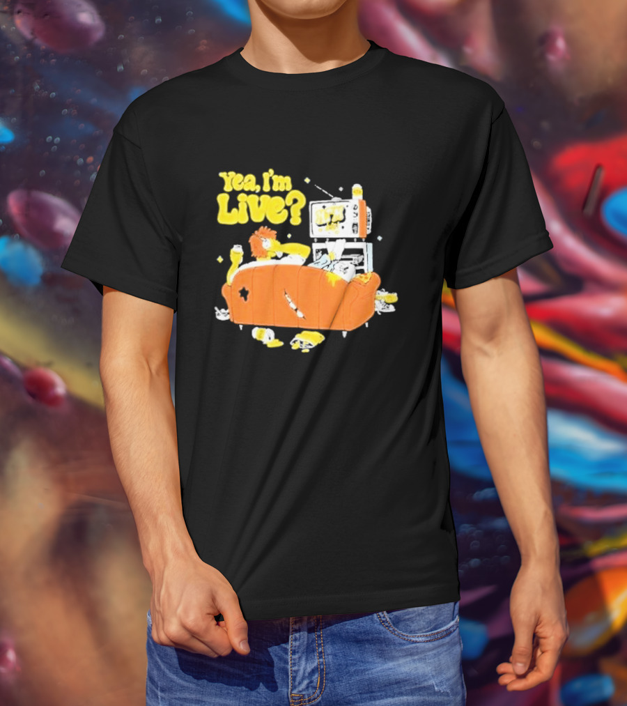 The Simpsons Yea I'm Live Funny Couch Potato Scene T-Shirt