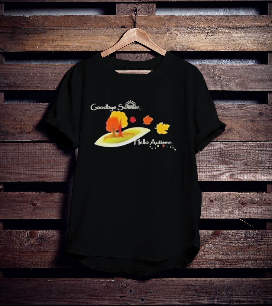 Goodbye Summer Hello Autumn With Colorful Falling Leaves And Trees T-Shirt