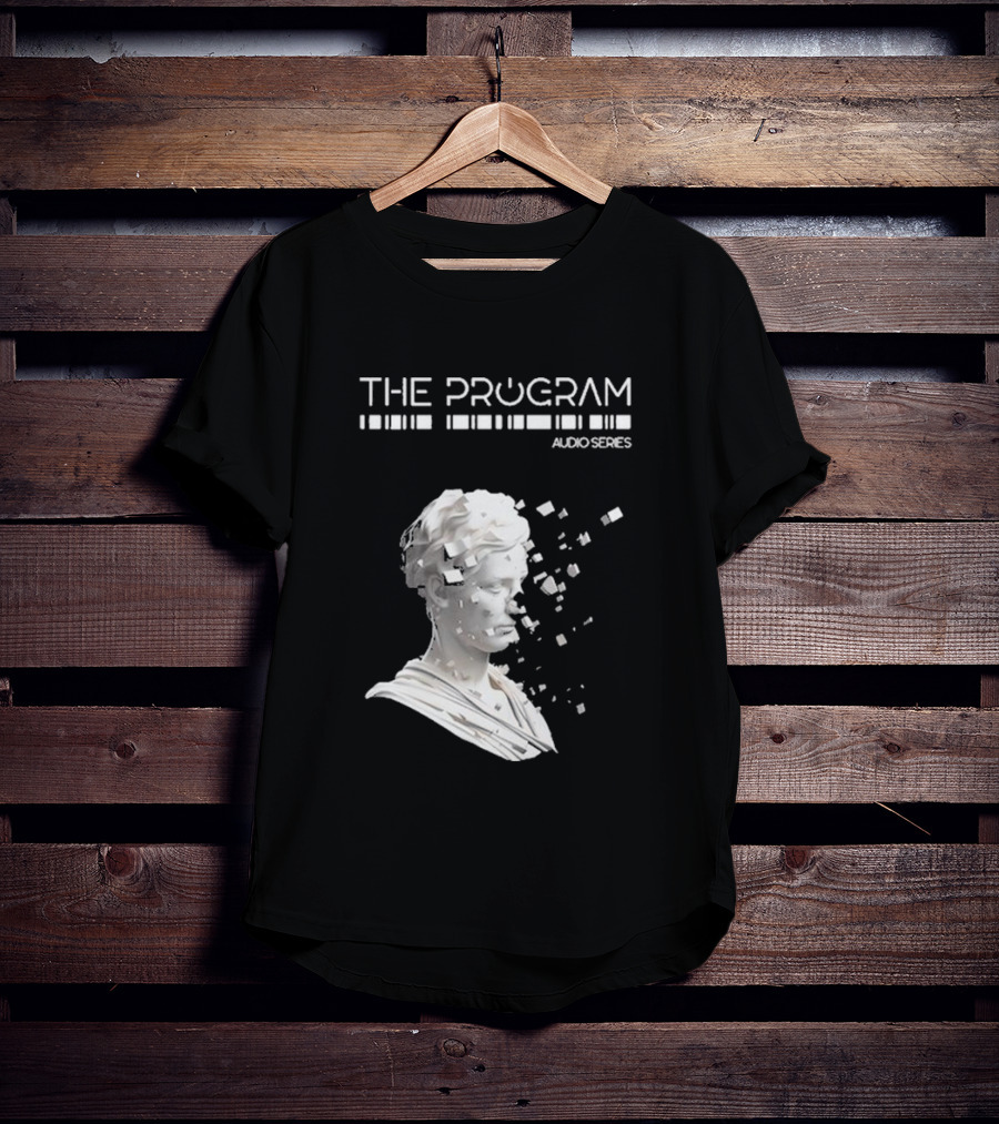 THE PROGRAM AUDIO SERIES Disintegrating Sculptural Head With Digital Fragmentation T-Shirt