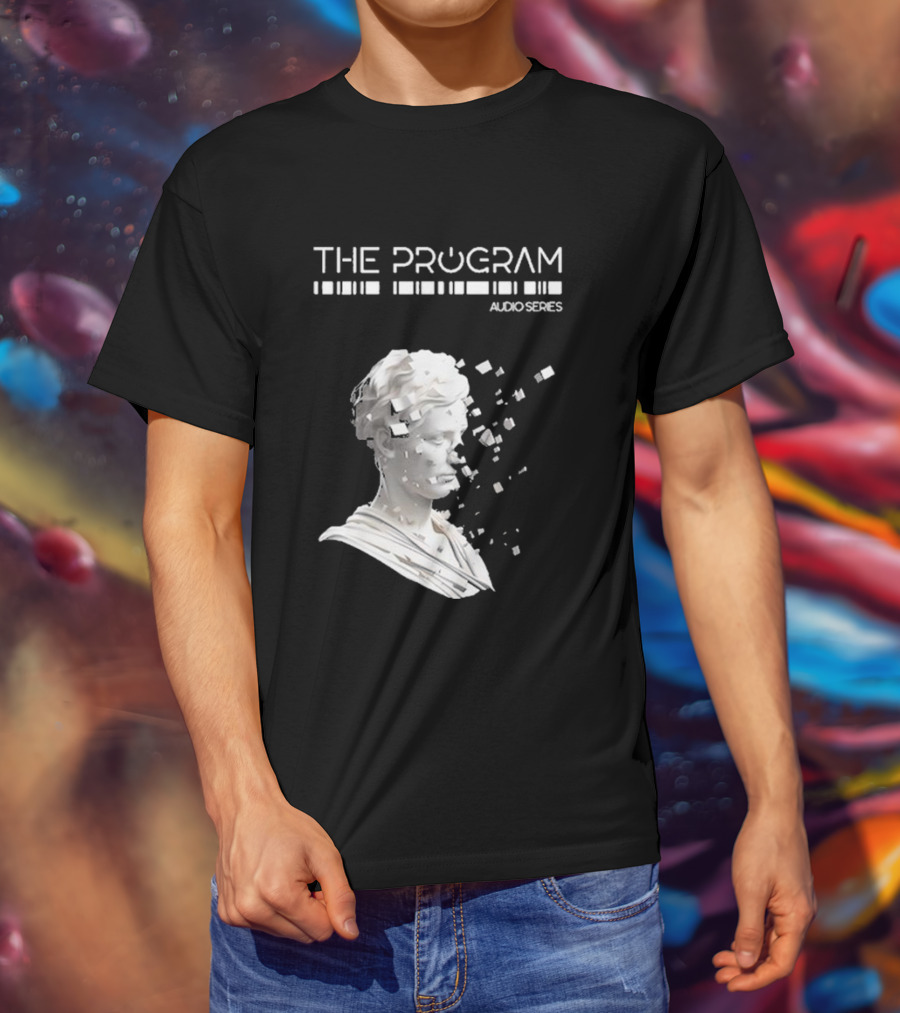 THE PROGRAM AUDIO SERIES Disintegrating Sculptural Head With Digital Fragmentation T-Shirt
