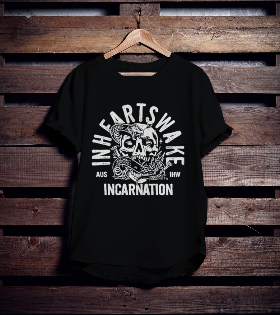 In Hearts Wake Incarnation Skull Snake AUS IHW T-Shirt