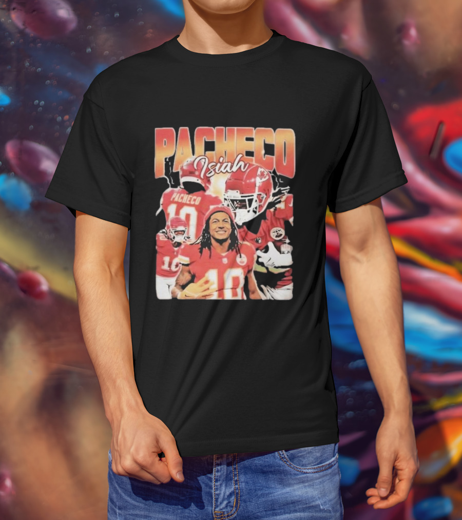 Pacheco Isiah Number 10 Red Football Jersey T-Shirt