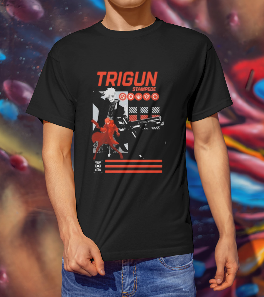TRIGUN STAMPEDE Vash The Stampede Project SEEDS Iconic Symbols T-Shirt