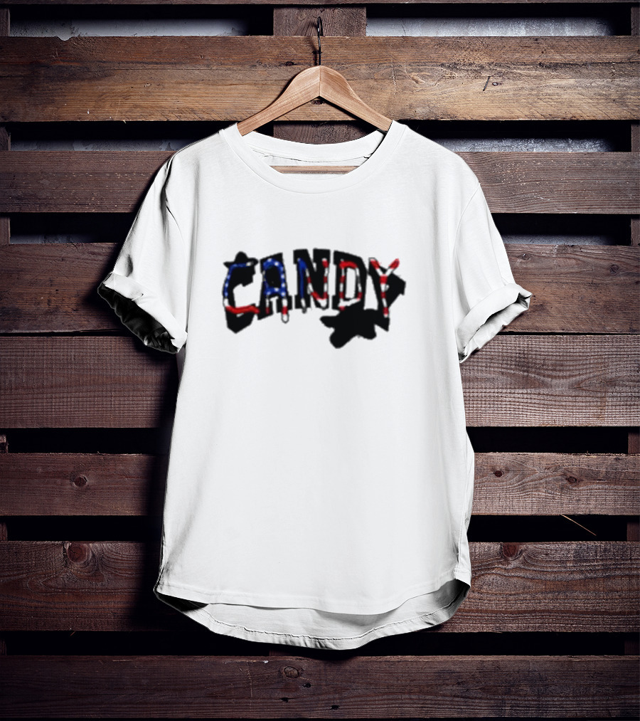 Candy Flipping America Patriotic Red Blue Shadows T-Shirt