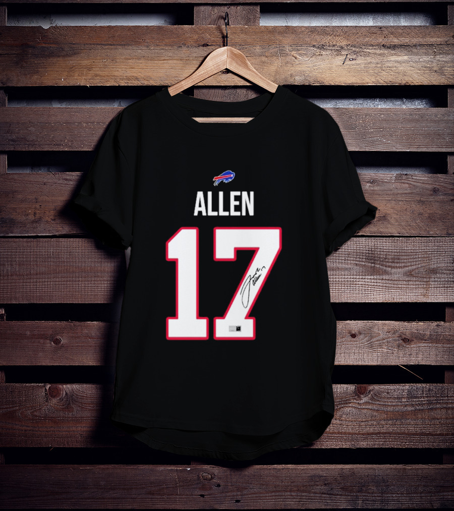 Josh Allen Buffalo Bills Number 17 Signature T-Shirt
