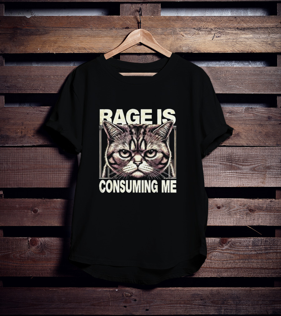 Rage Is Consuming Me Angry Cat Meme T-Shirt