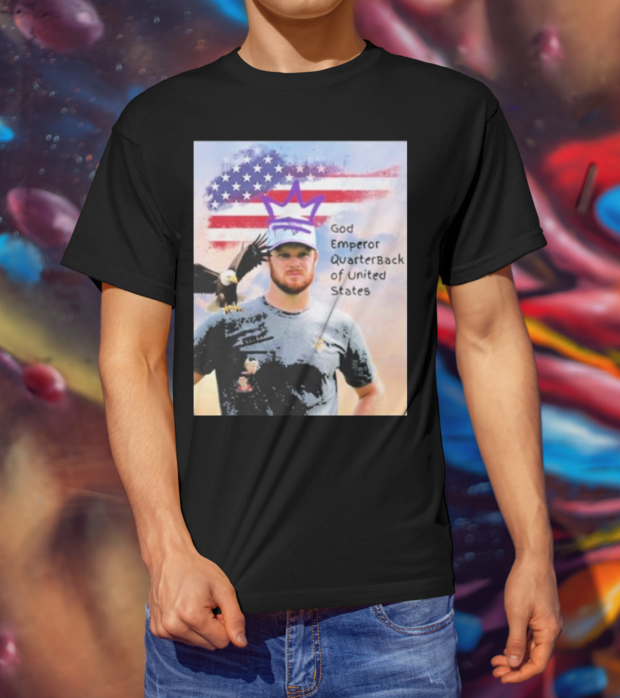God Emperor Quarterback Of United States With American Flag And Eagle T-Shirt