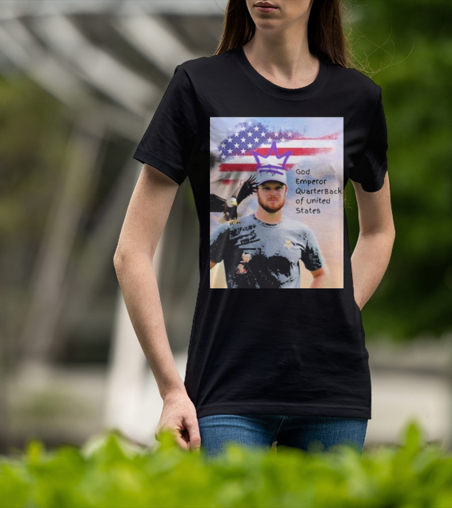 God Emperor Quarterback Of United States With American Flag And Eagle T-Shirt