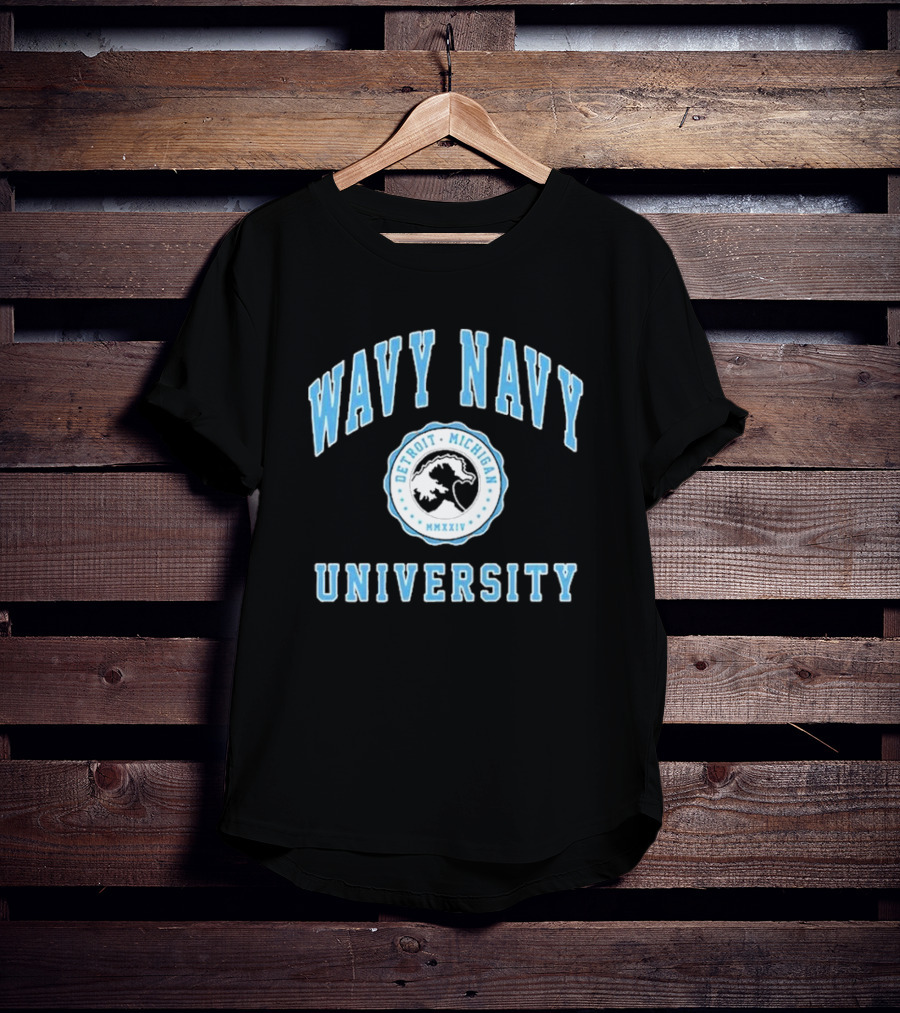 Wavy Navy University Detroit Michigan MMXXIV T-Shirt