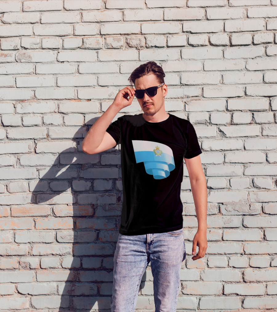 Krause San Marino Flag Sammarinese Day Football Emblem T-Shirt