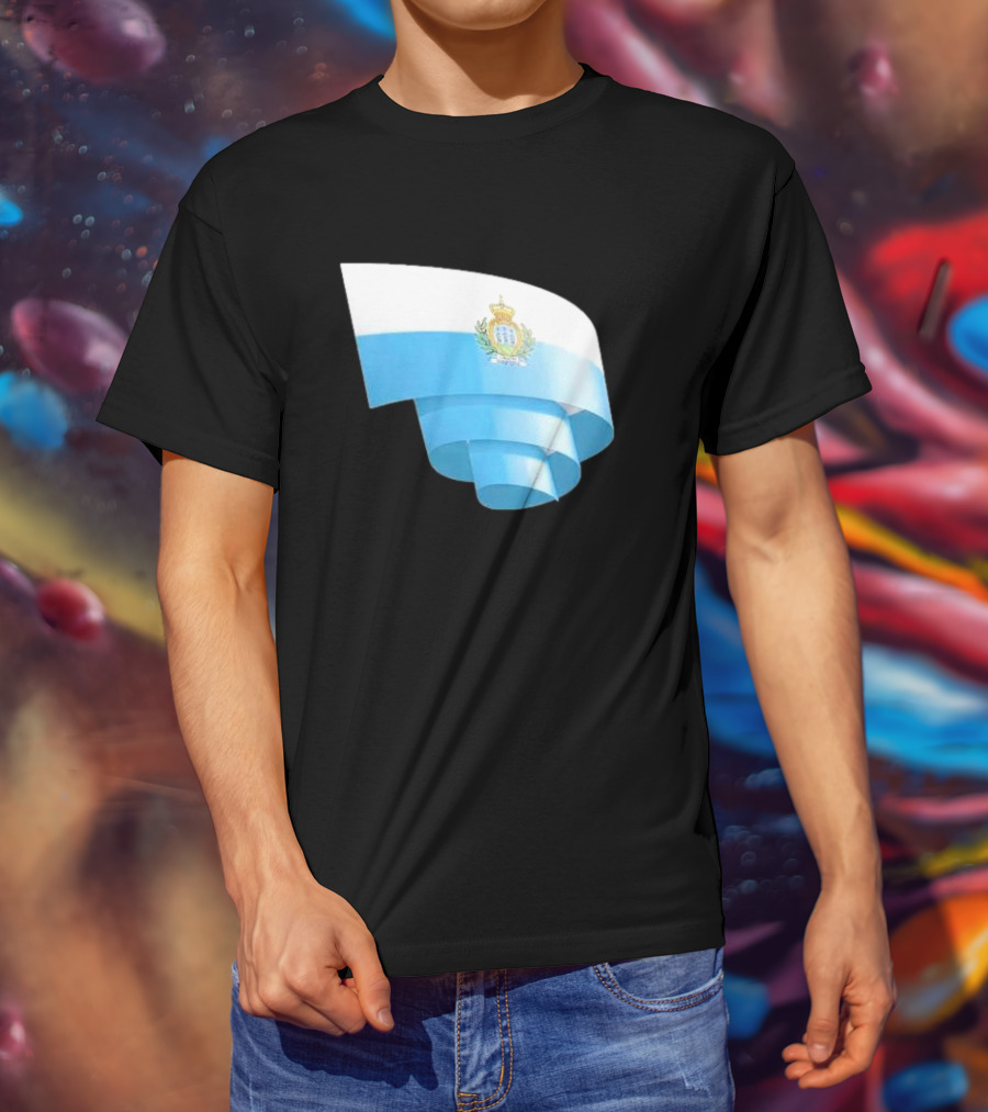 Krause San Marino Flag Sammarinese Day Football Emblem T-Shirt