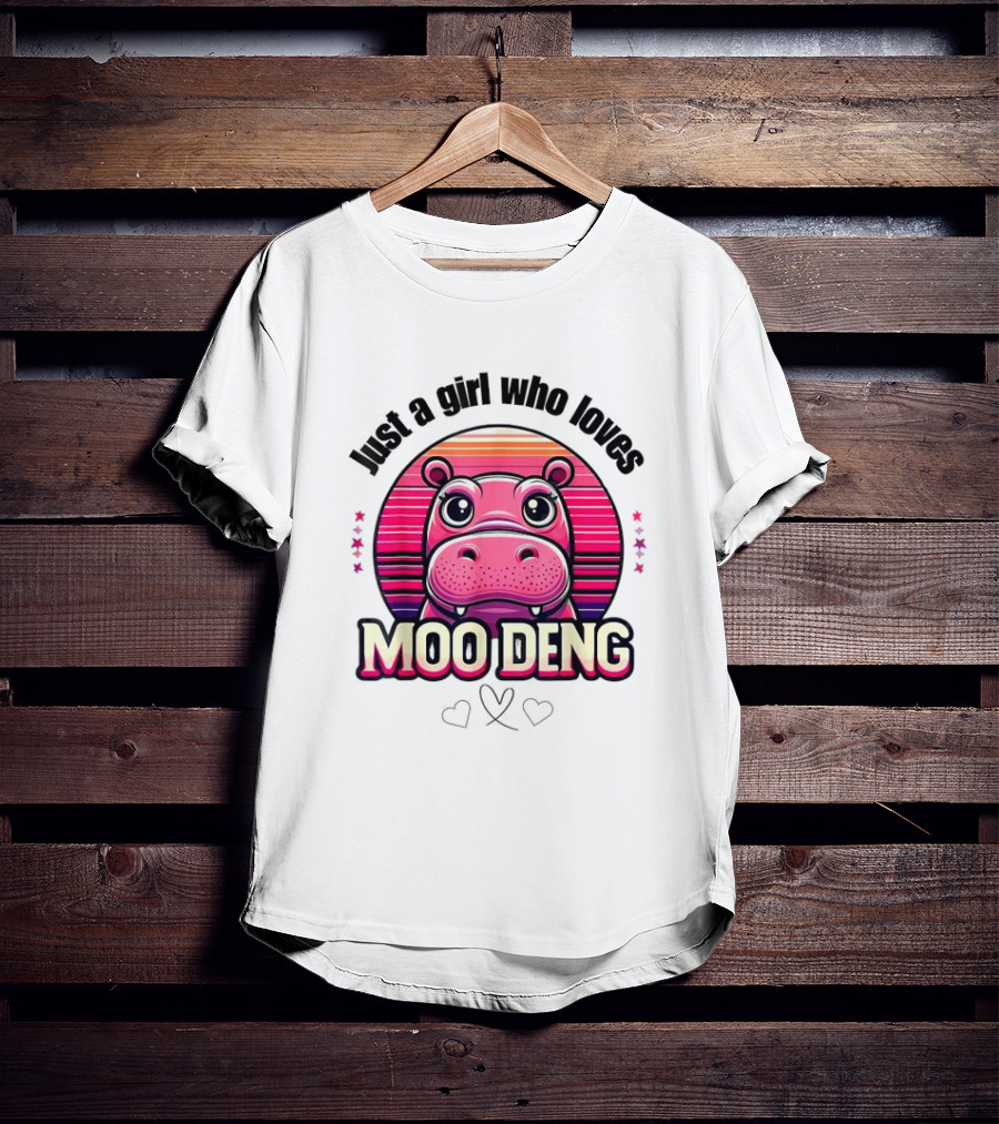 Just A Girl Who Loves Moo Deng Cute Hippo T-Shirt