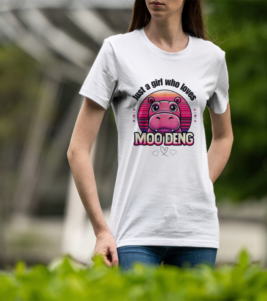 Just A Girl Who Loves Moo Deng Cute Hippo T-Shirt
