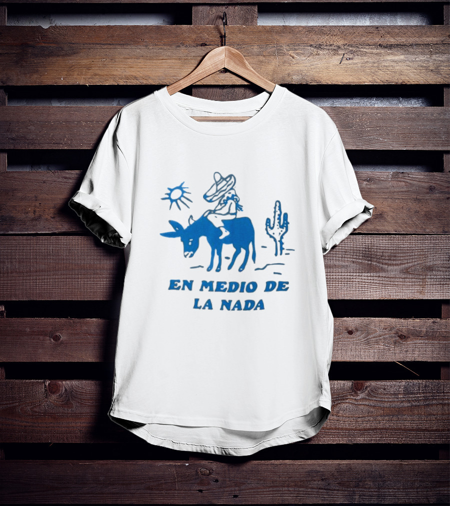 En Medio De La Nada Donkey Rider Cactus Desert Scene T-Shirt