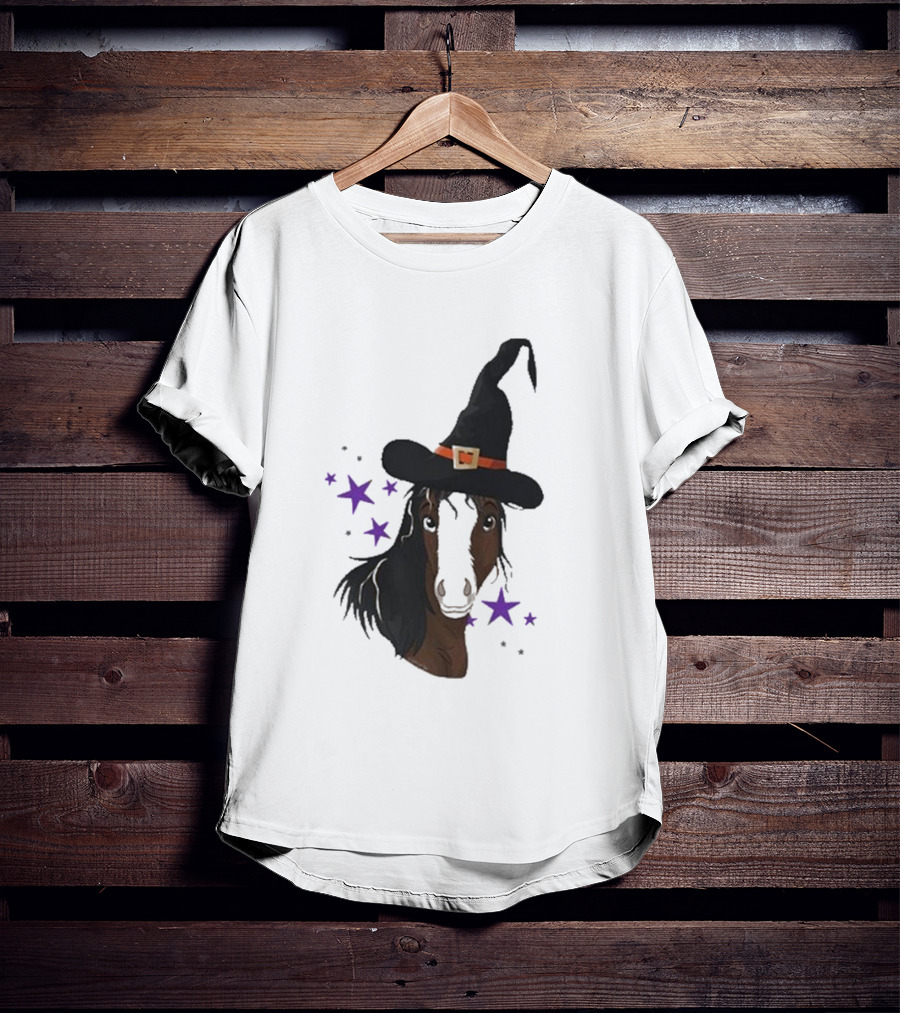 Katie Van Slyke Mini Witch Horse With Stars T-Shirt
