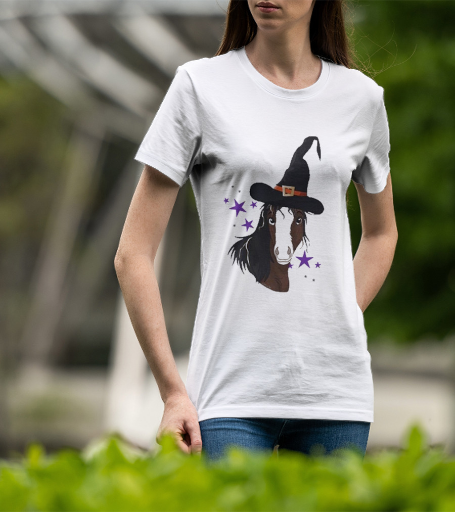 Katie Van Slyke Mini Witch Horse With Stars T-Shirt