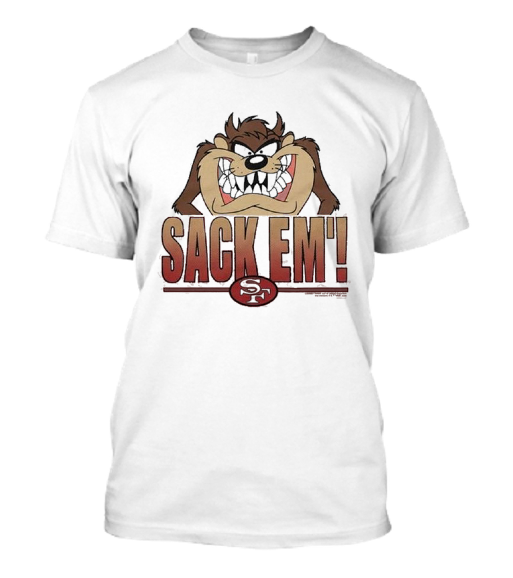 Looney Tunes Taz Sack Em’ San Francisco 49ers SF T-Shirt