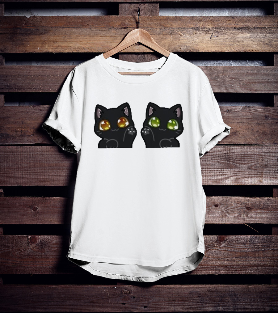 Stream Labs Kitties Black Cats With Colorful Eyes T-Shirt