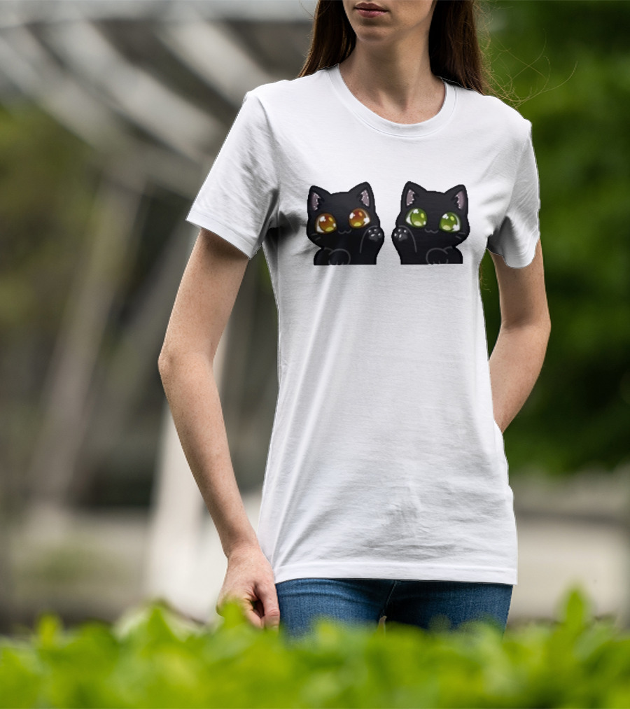 Stream Labs Kitties Black Cats With Colorful Eyes T-Shirt