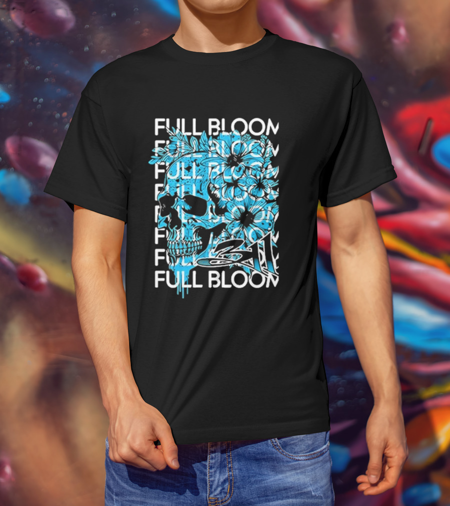311 Band Full Bloom Skull Flower Repeat T-Shirt