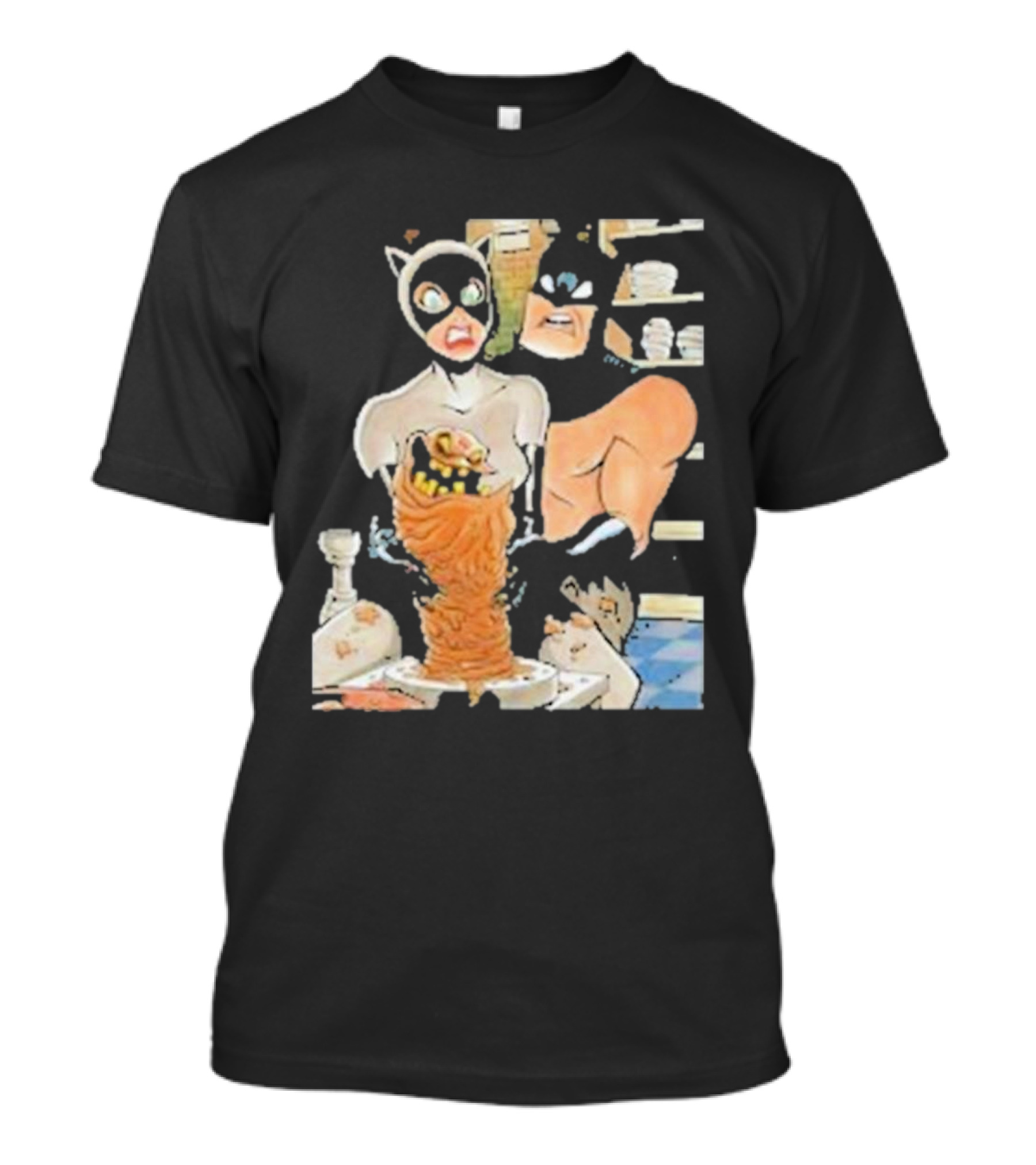 Clayface And Catwoman With Batman In Pottery Scene T-Shirt