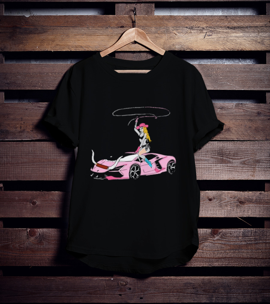 Iggy Azalea The Motherland Singapore Pink Sports Car Cowgirl Lasso T-Shirt