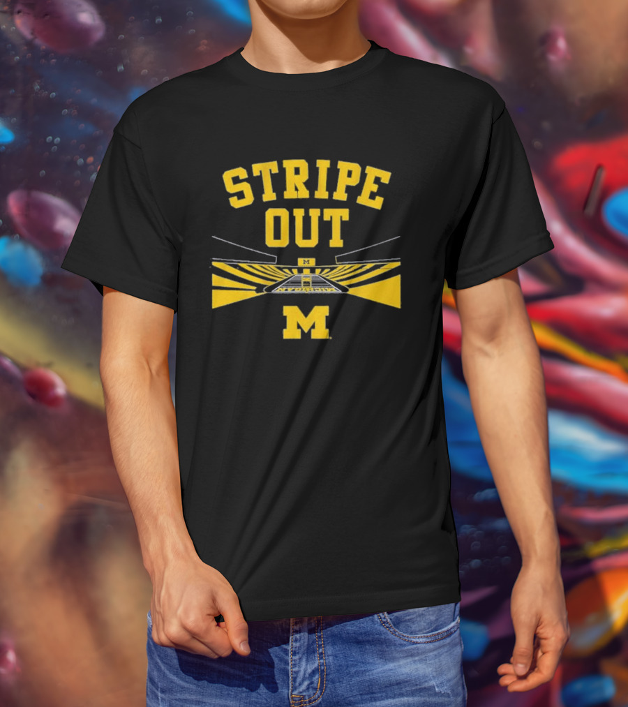 Michigan Football Big House Stadium Stripe Out M T-Shirt