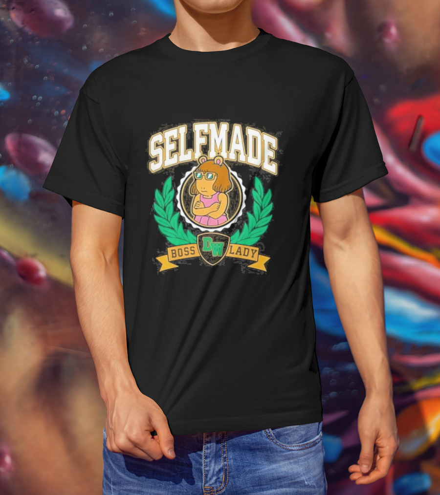 Selfmade Tired D.W. Meme Boss Lady Retroki T-Shirt