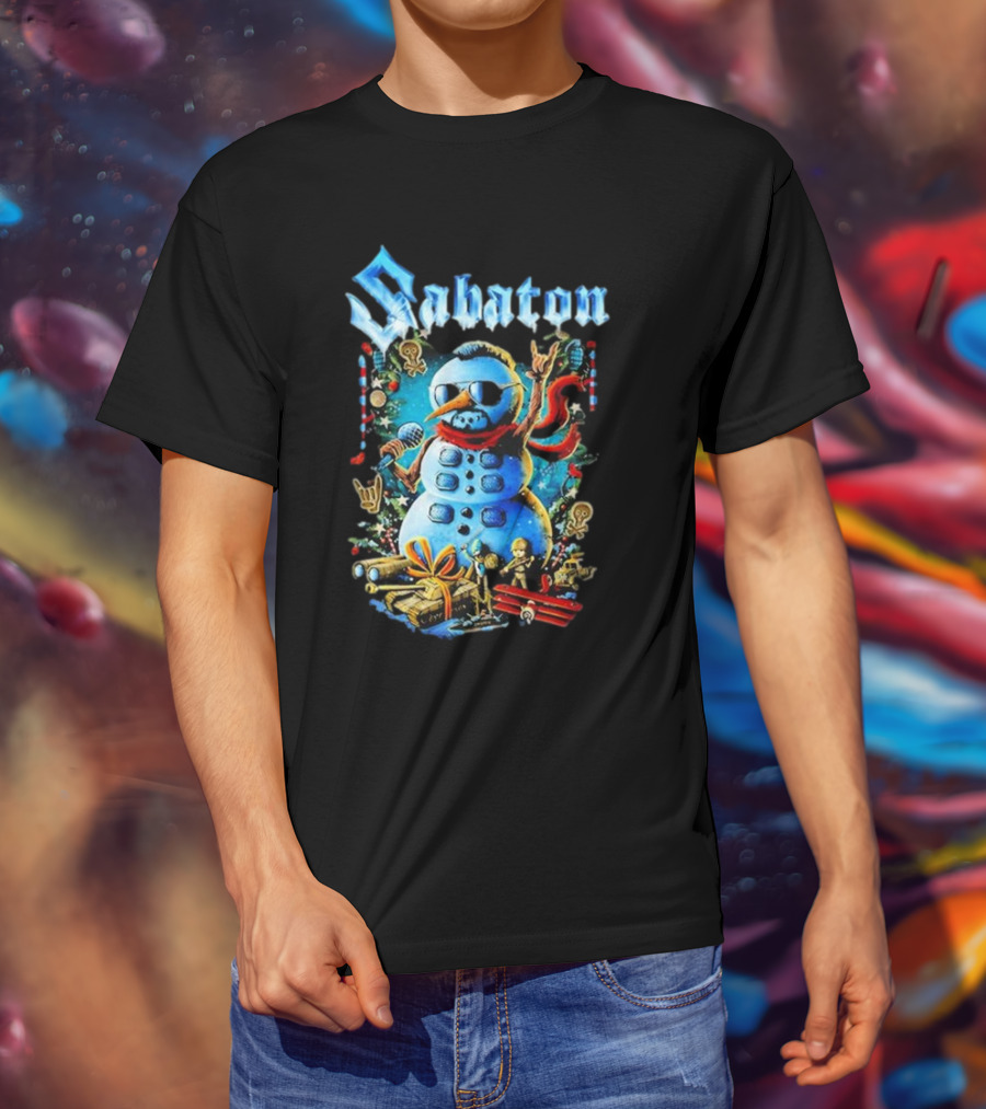 Sabaton Snowman Rock Xmas Party T-Shirt