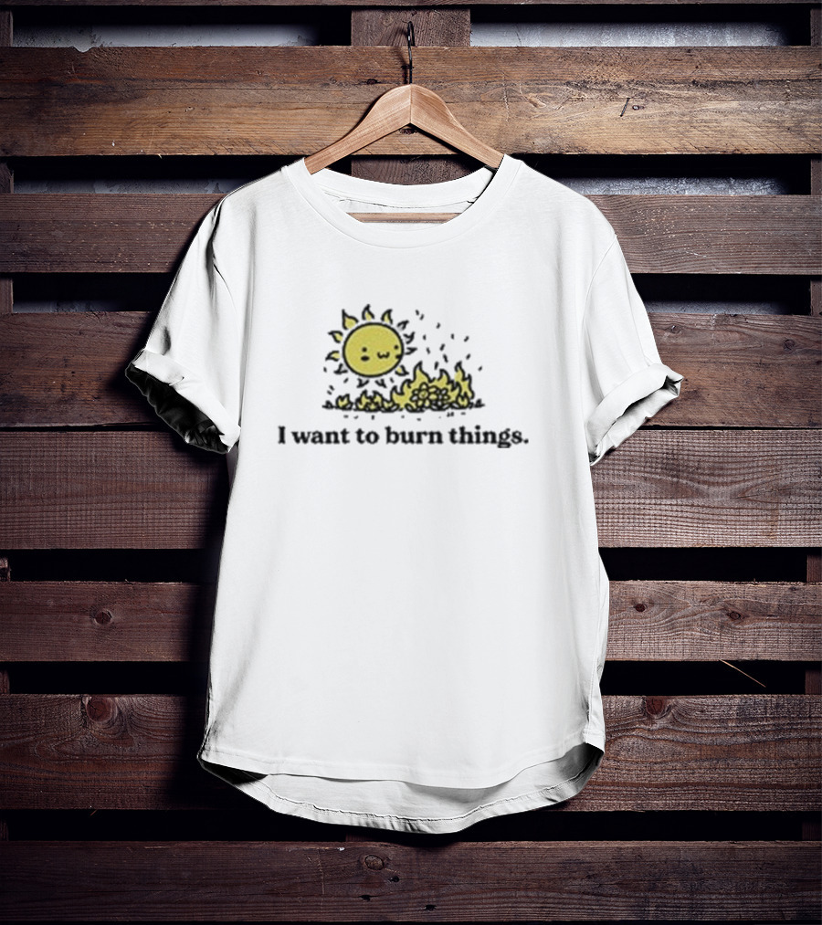 I Want To Burn Things Cute Sun Setting Fire Playfully T-Shirt