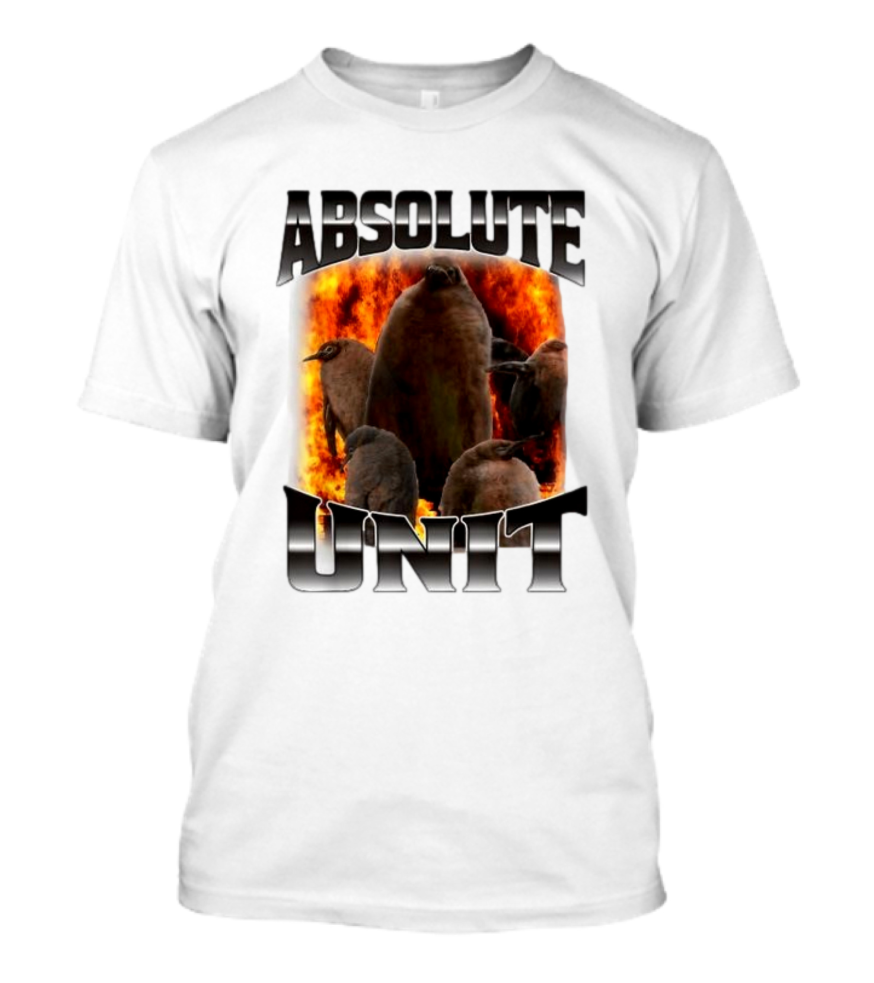 Absolute Unit Penguin Fire Bootleg Rap T-Shirt