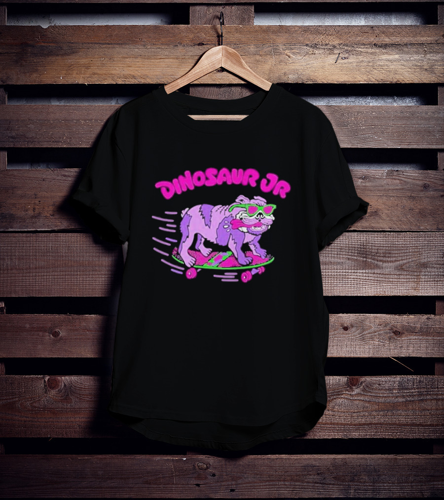 Dinosaur Jr Skateboard Bulldog Neon T-Shirt