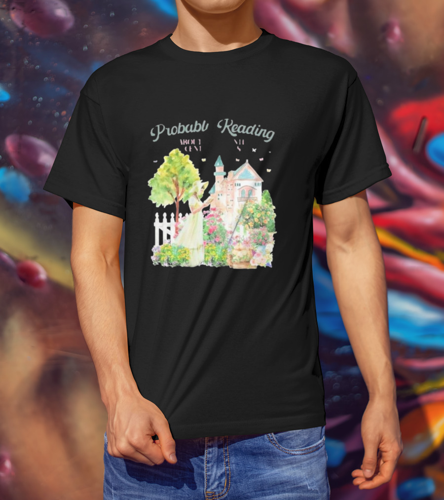 Opal And June Probably Reading About Dukes Victorian Garden Scene T-Shirt