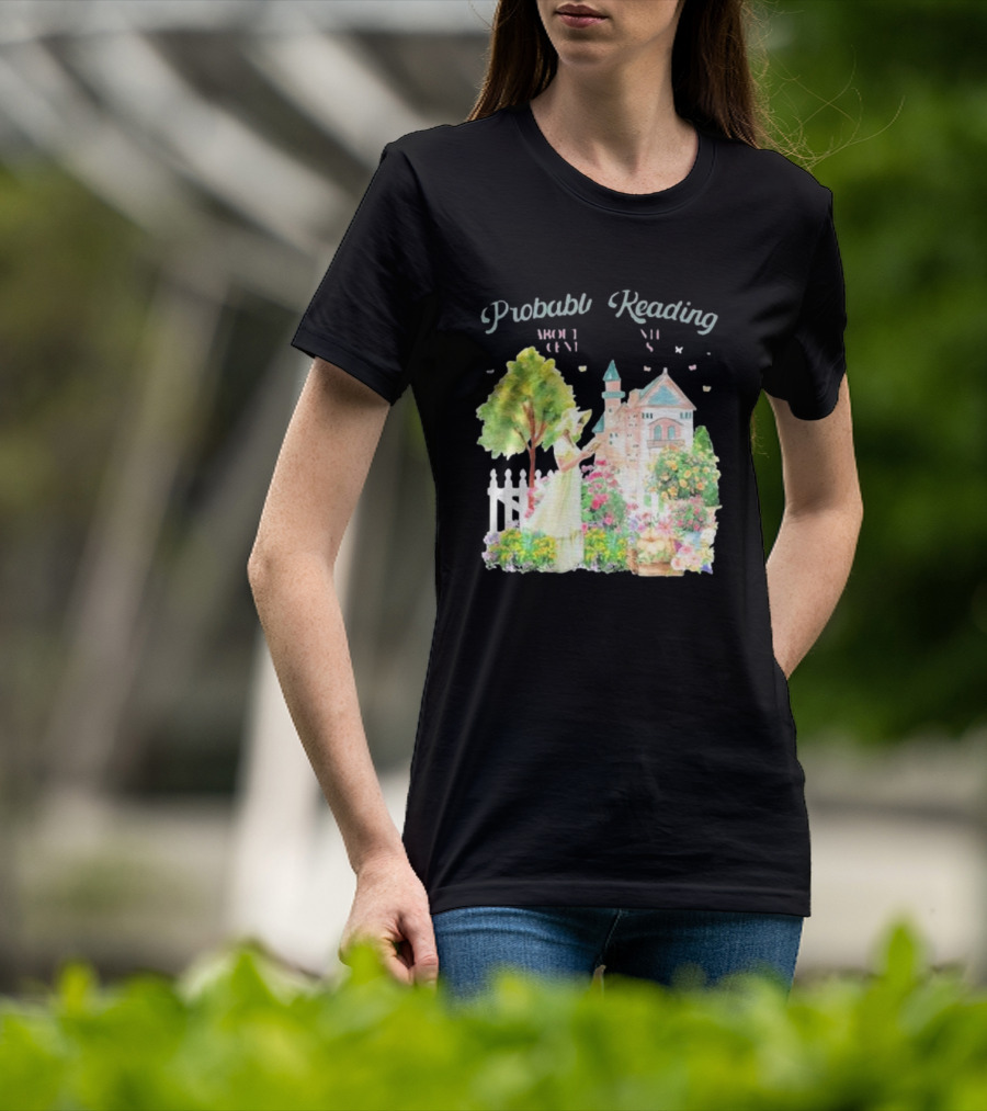 Opal And June Probably Reading About Dukes Victorian Garden Scene T-Shirt