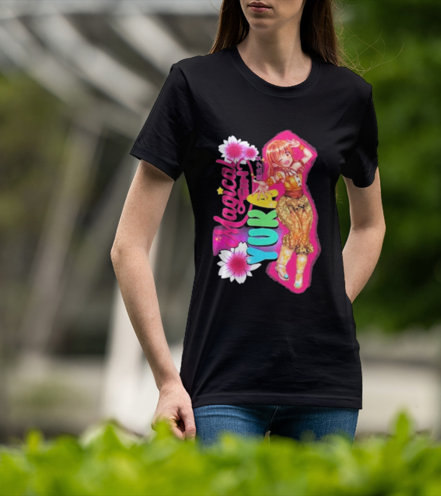 Magical Girl Yuka Sakazaki Vibrant Floral T-Shirt