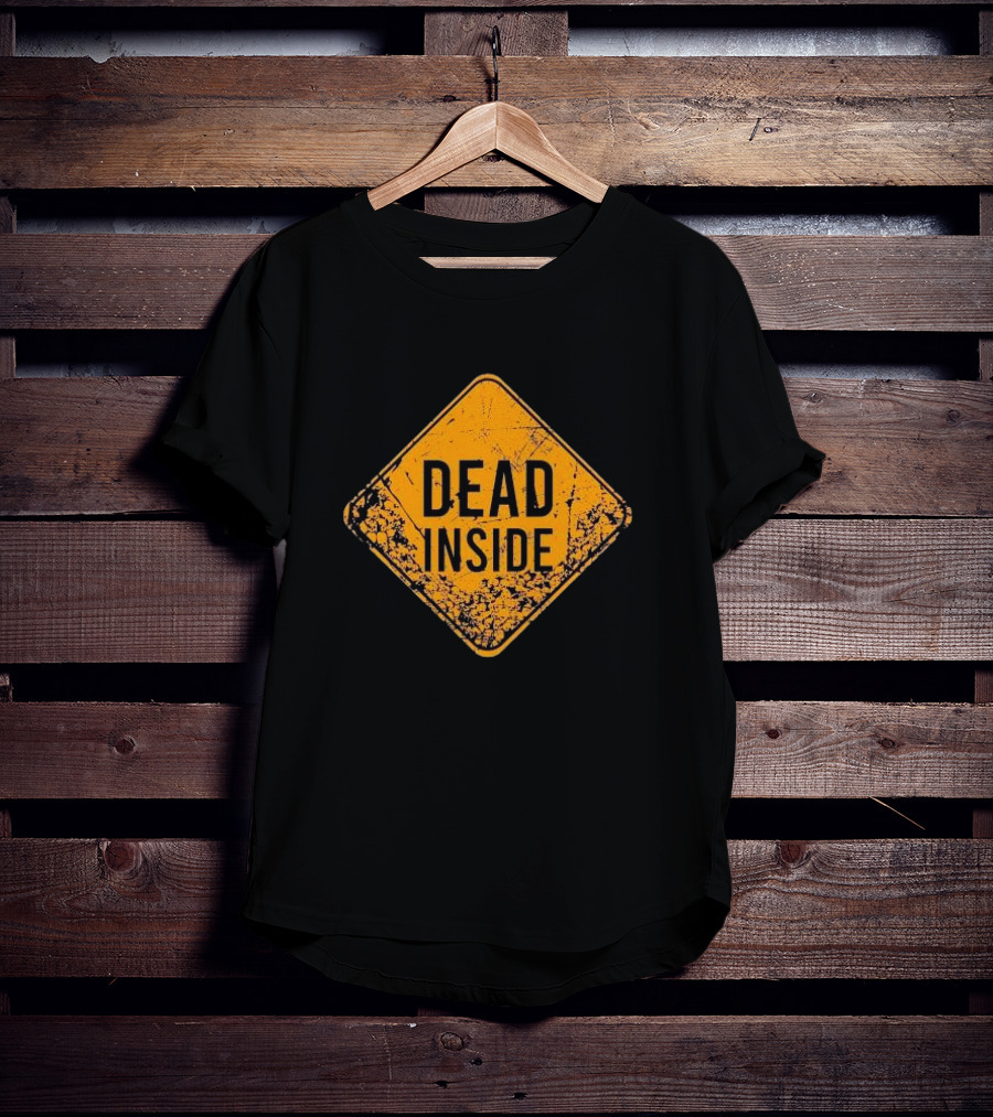 Dead Inside Distressed Warning Sign Patriotic T-Shirt