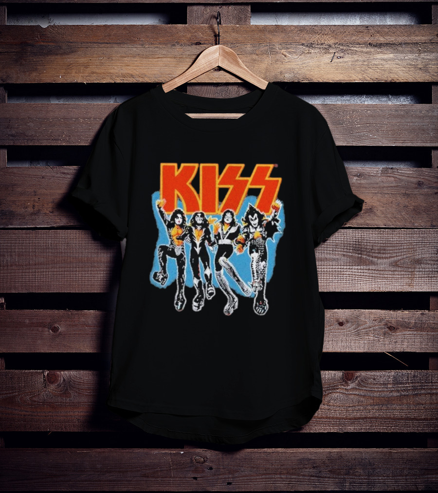 Kiss Destroyer Track List Black Band Members T-Shirt