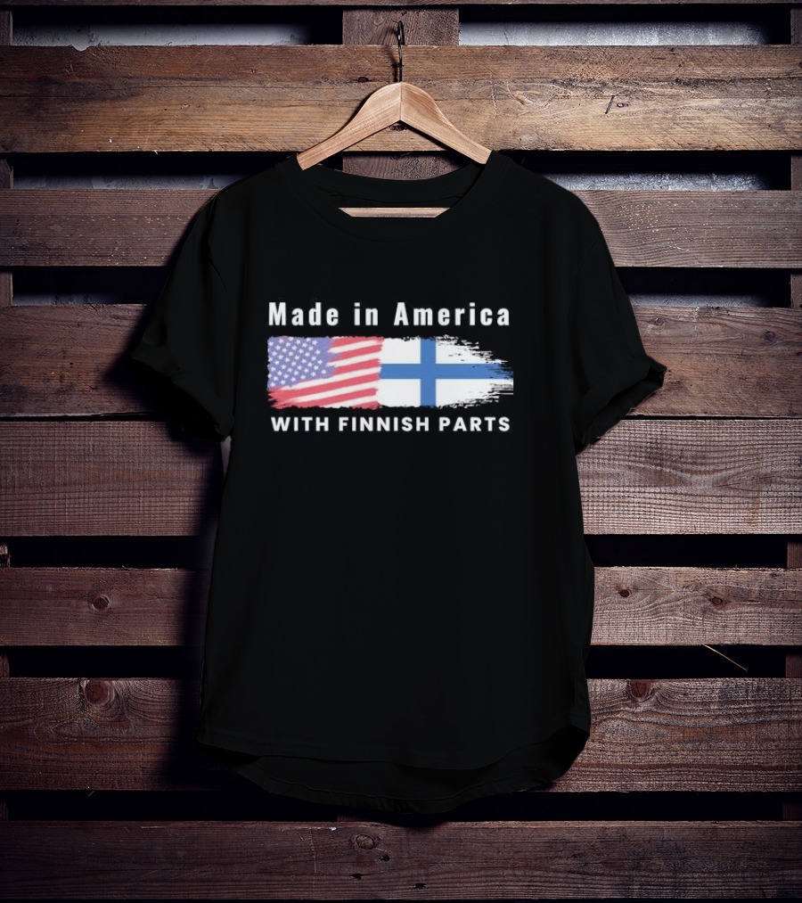 Made In America With Finnish Parts USA Finland Flags T-Shirt
