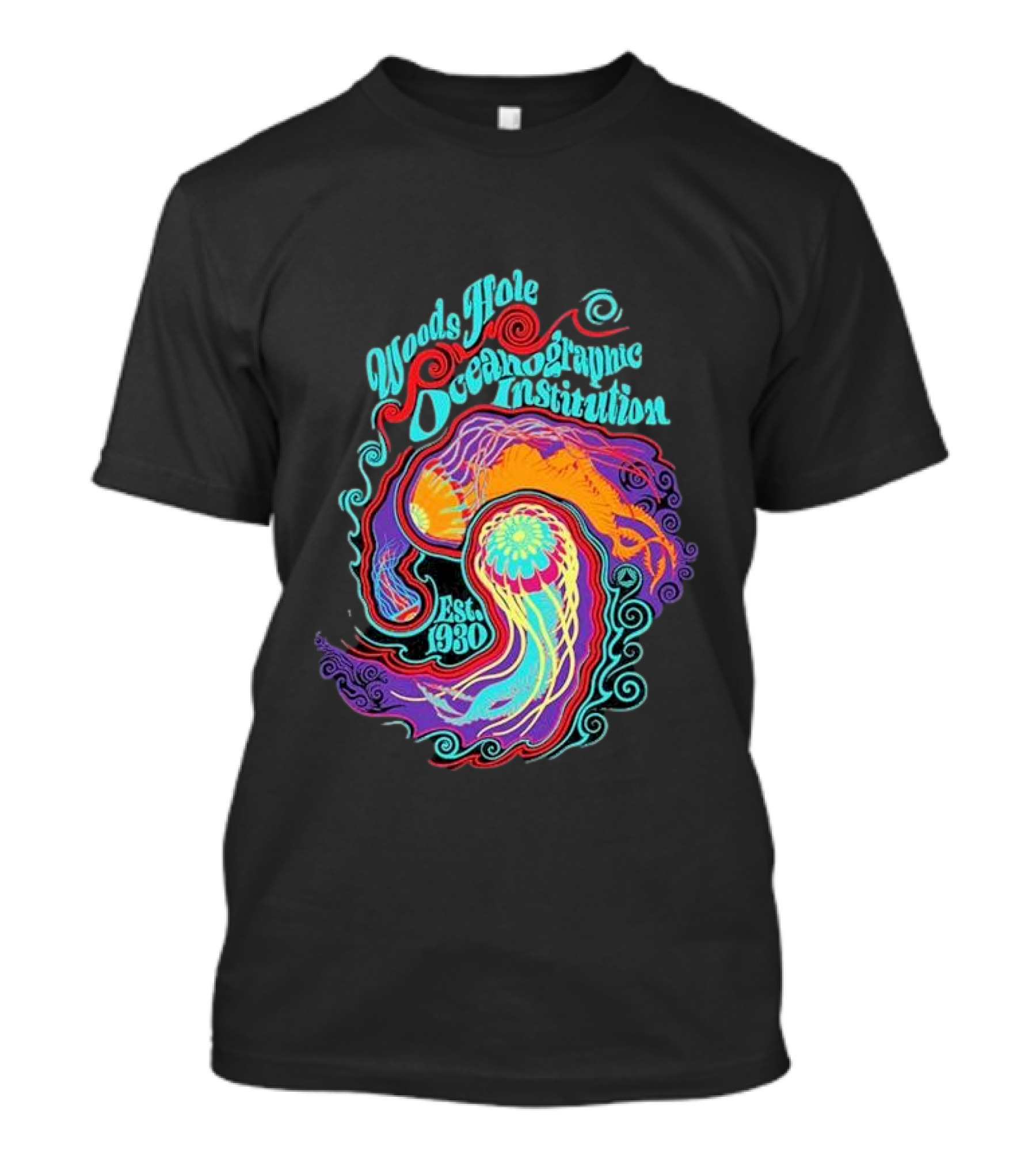 Woods Hole Oceanographic Institution Est 1930 Psychedelic Marine Swirl T-Shirt