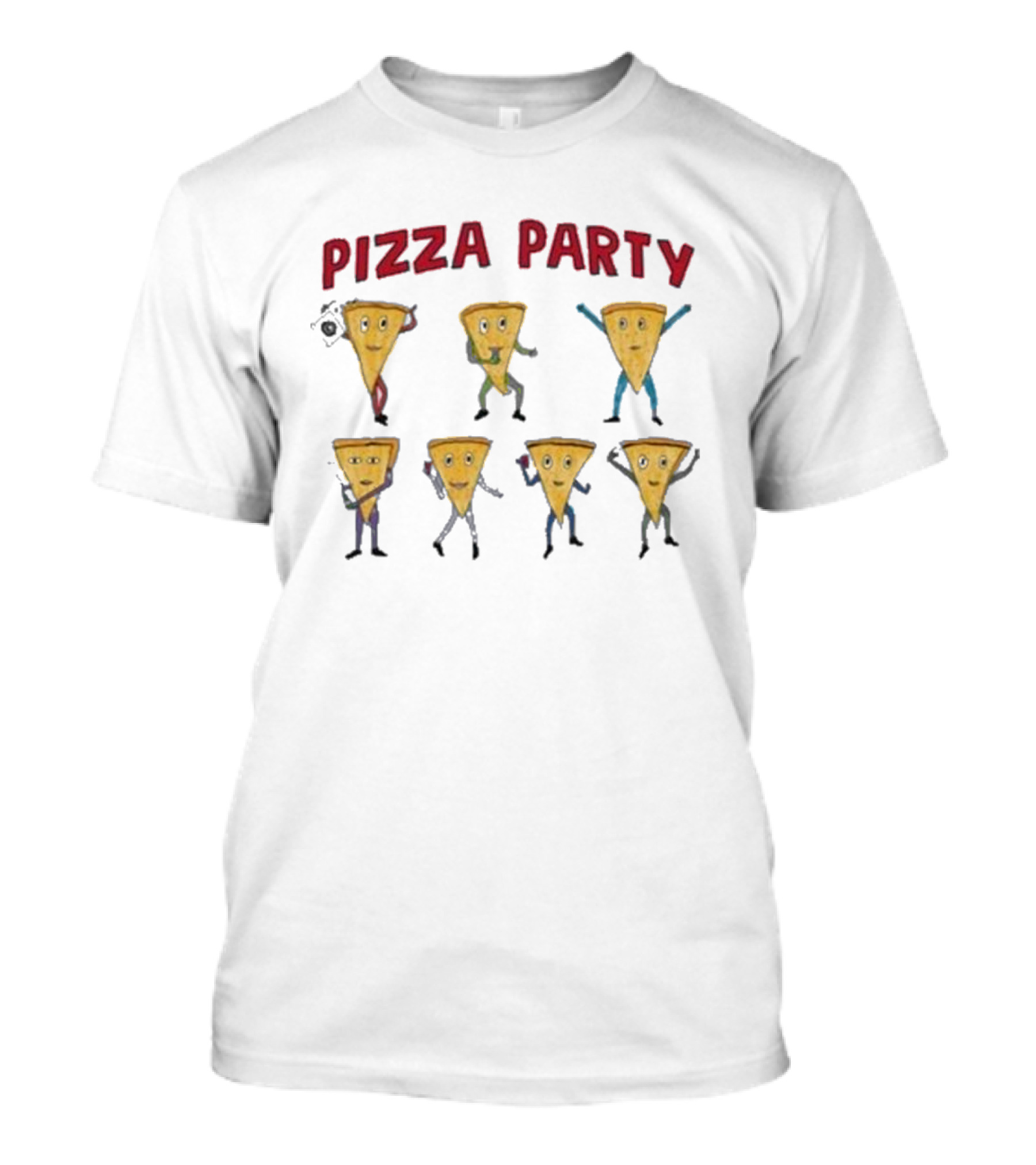 Dave Portnoy Pizza Party Dancing Slice Characters T-Shirt