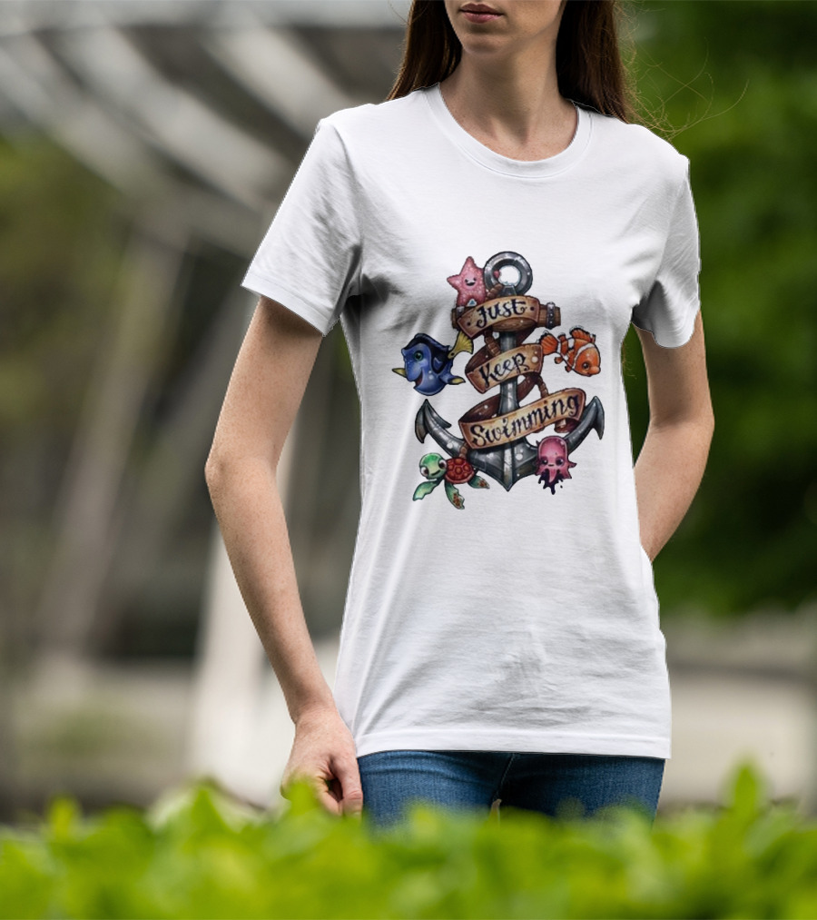 Just Keep Swimming Finding Nemo Anchor Ocean Scene T-Shirt
