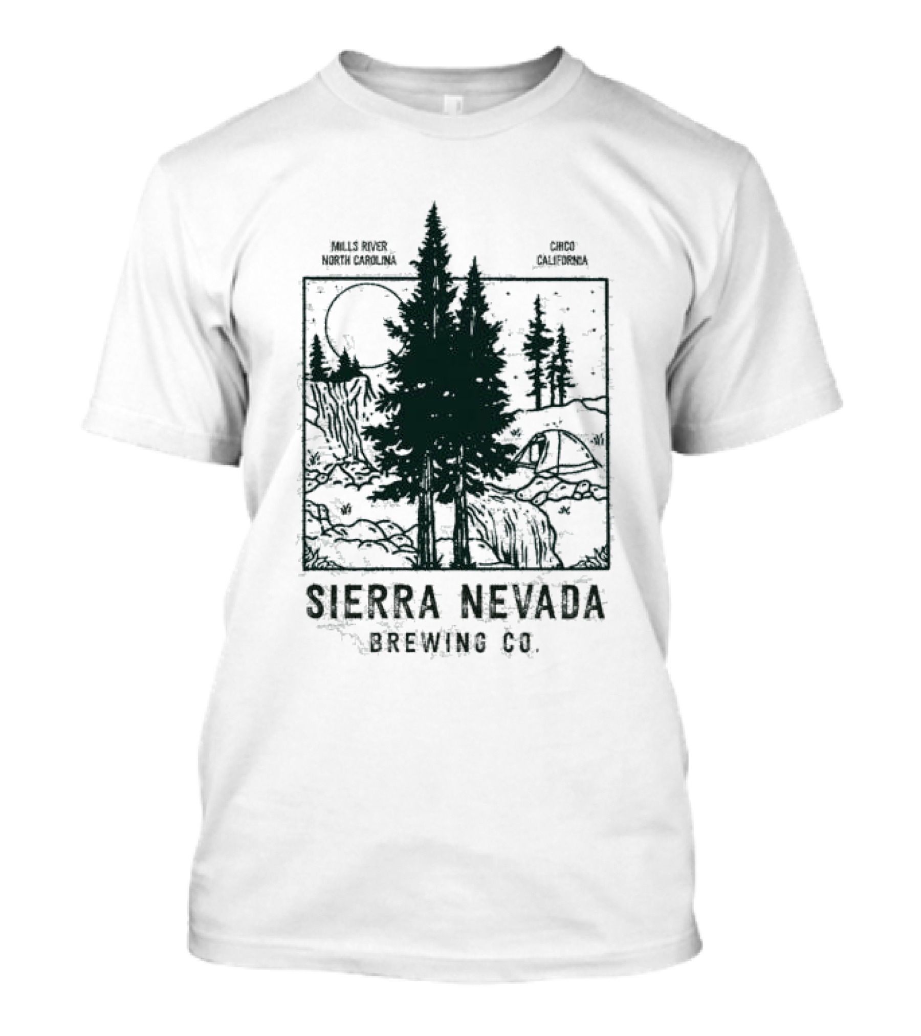Mills River North Carolina Chico California Sierra Nevada Brewing Co Nature Scene T-Shirt