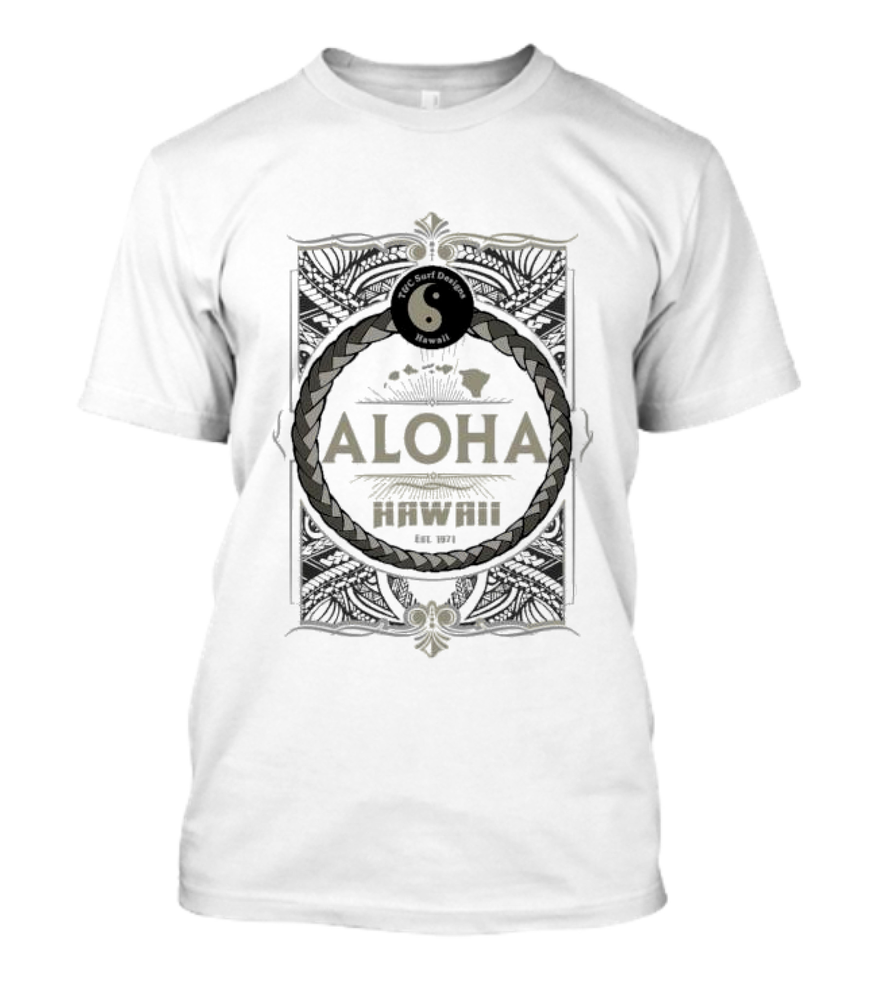 T&C Surf Designs Hawaii Aloha Hawaii Est 1971 Pearl City Jersey T-Shirt