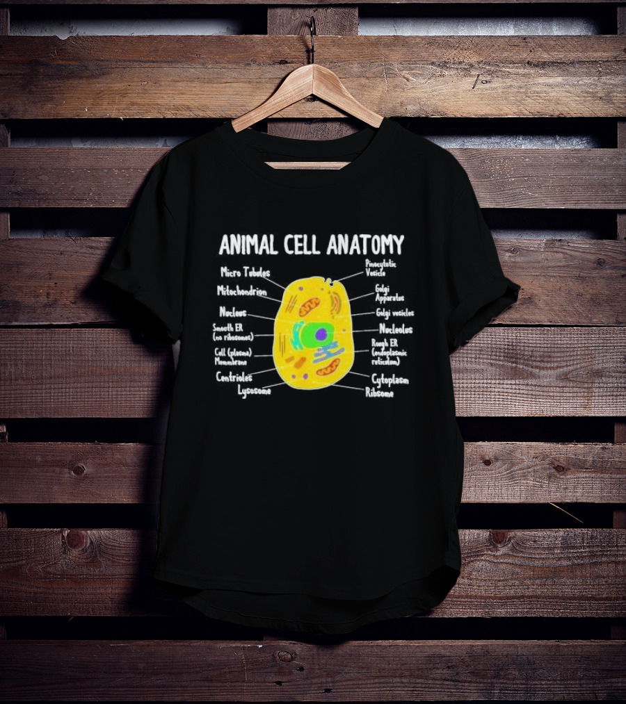 Animal Cell Anatomy Microtubules Mitochondrion Nucleus Biologist Science Student T-Shirt