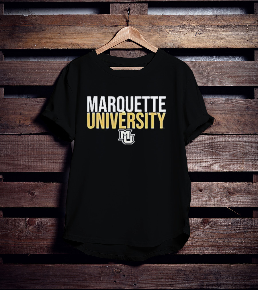 Marquette University Distressed Collegiate Stacked MU T-Shirt