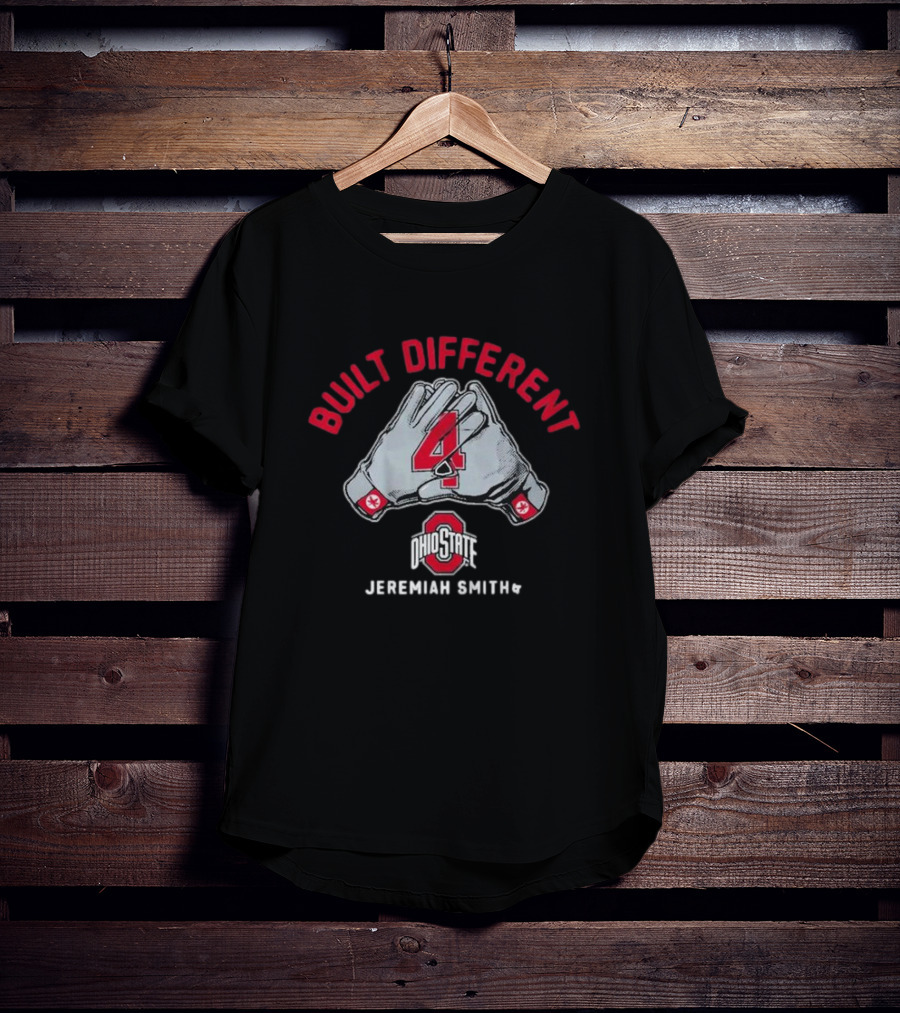 Ohio State Football Jeremiah Smith Built Different 4 Gloves T-Shirt