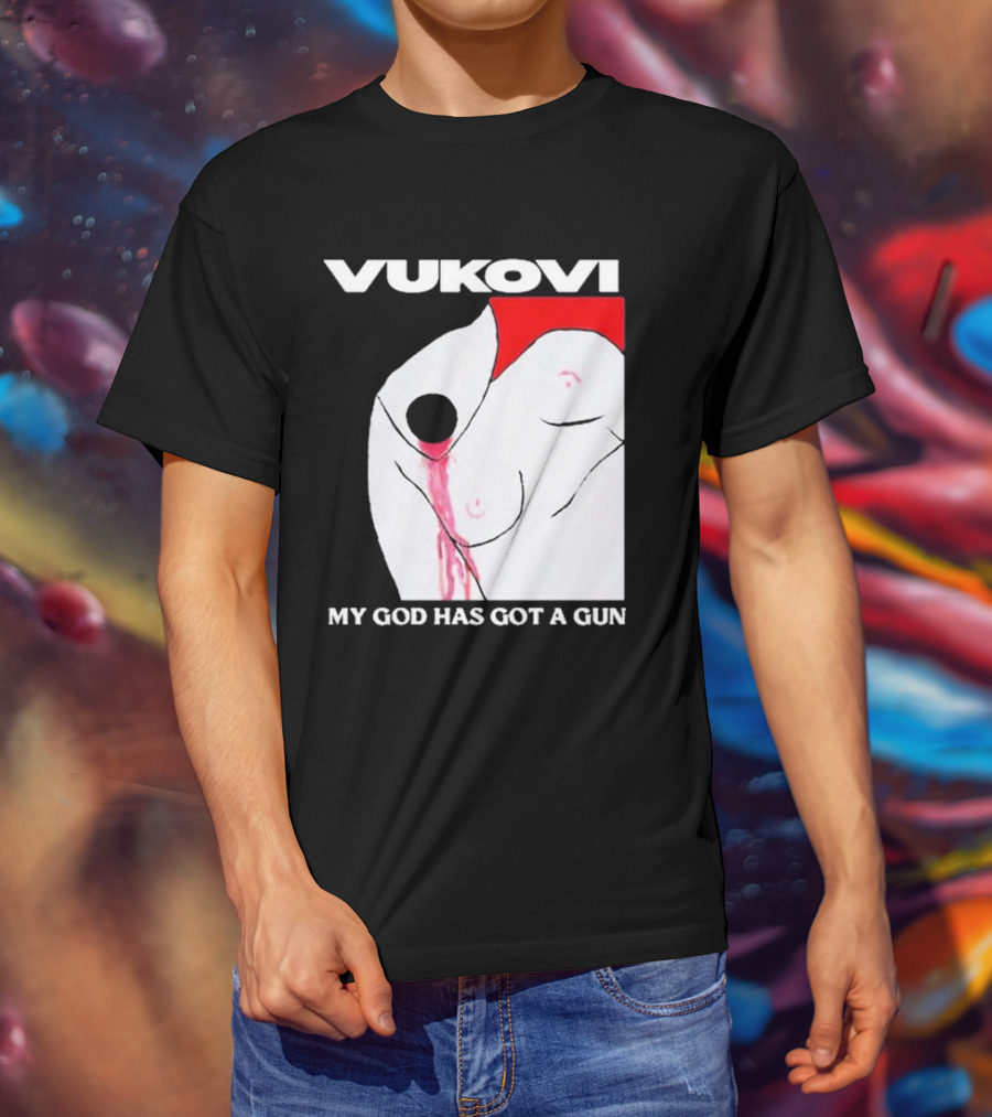 Vukovi My God Has Got A Gun Bold Graphic Concept T-Shirt