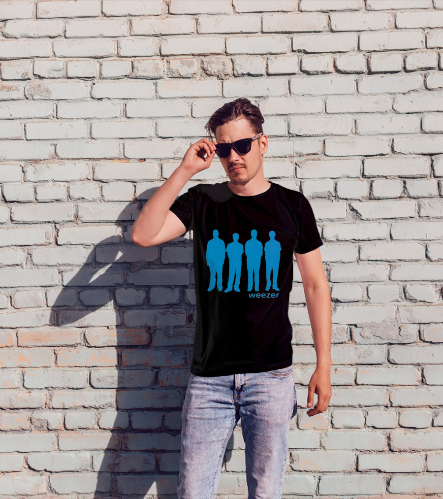 Weezer Blue Album Cover Silhouette Band Members T-Shirt
