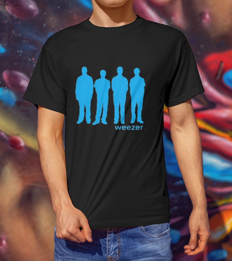 Weezer Blue Album Cover Silhouette Band Members T-Shirt